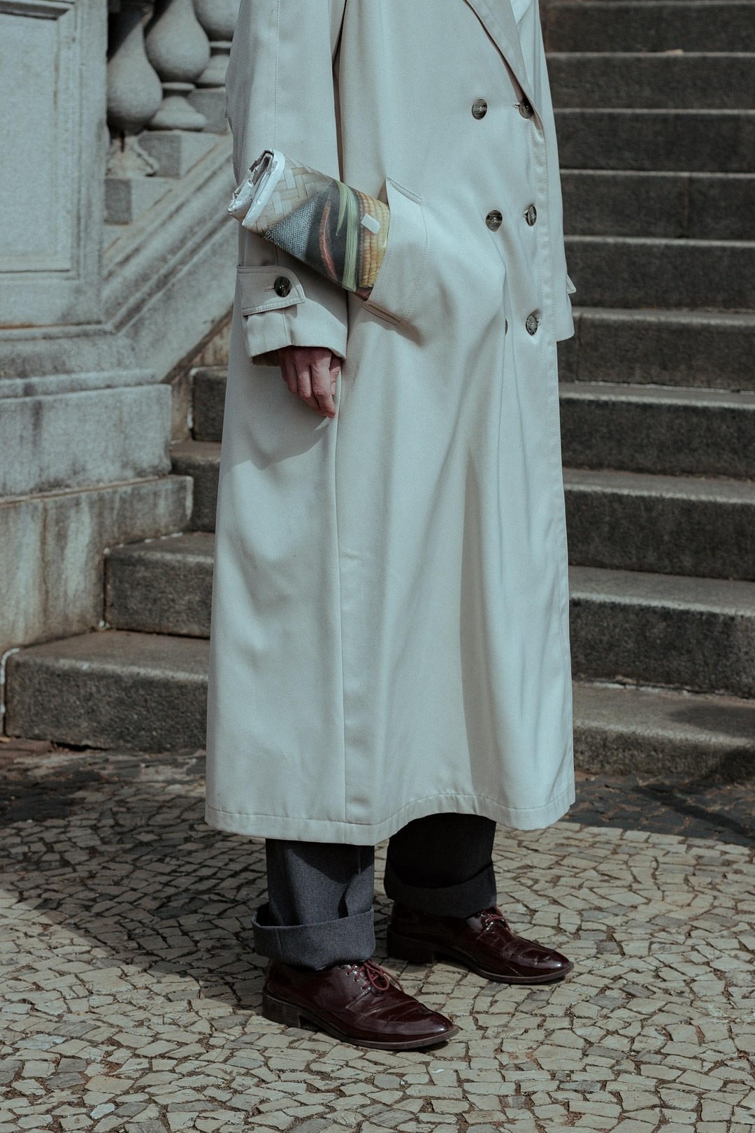 stein LAY OVERSIZED TRENCH COAT BEIGE S - トレンチコート